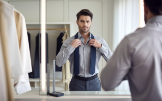 homme-miroir-chemise-elegante-metre