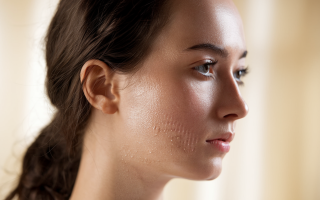 visage-feminin-profil-peau-contrastant