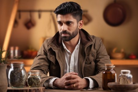 homme-barbu-cuisine-rustique-bocaux