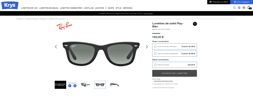 Lunette de soleil ray ban