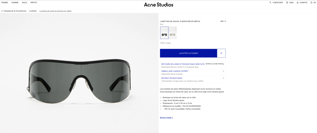 Lunette de soleil acne studios