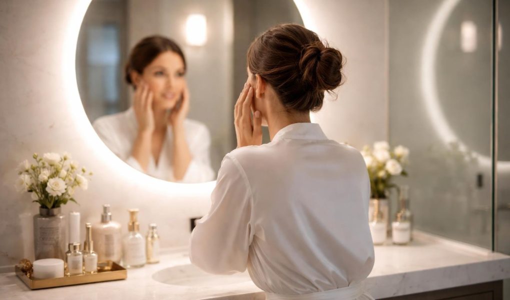 femme-miroir-salle-bain-moderne