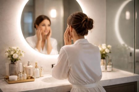 femme-miroir-salle-bain-moderne