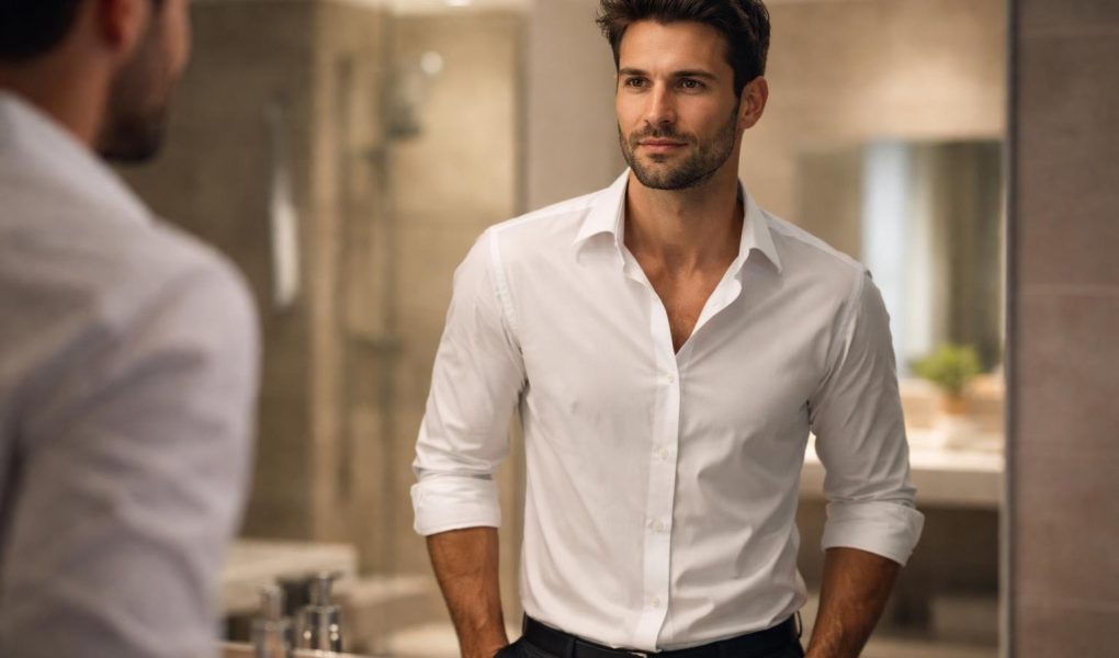 homme-confident-miroir-salle-bain-moderne