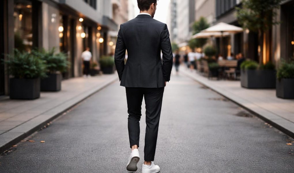 homme-costume-baskets-blanches-ville-moderne