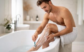 homme-rasage-jambes-salle-bain-moderne