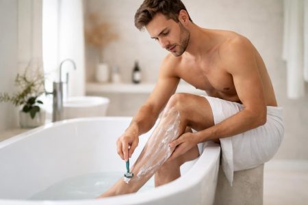homme-rasage-jambes-salle-bain-moderne