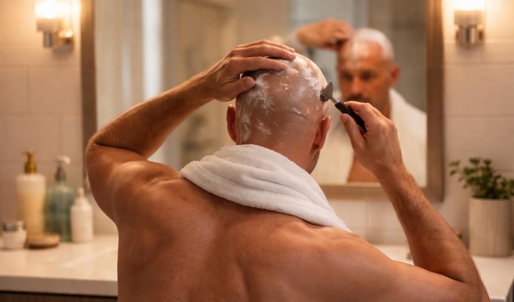 homme-rasant-crane-salle-bain