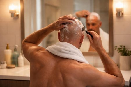 homme-rasant-crane-salle-bain