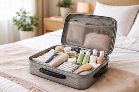 valise-cabine-ouverte-lit-toilette