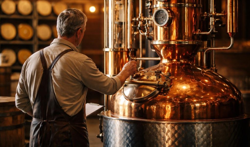 distillateur-alambic-cuivre-futs-bois