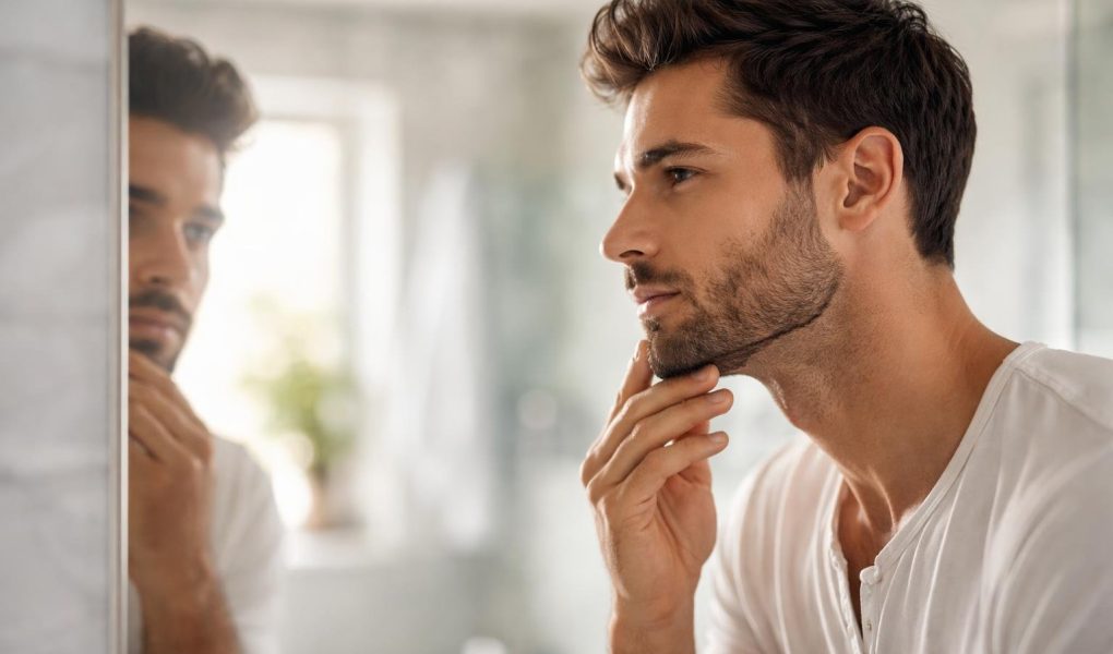 homme-profil-barbe-reflet-miroir