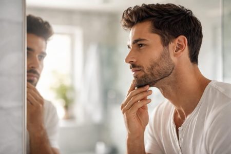 homme-profil-barbe-reflet-miroir